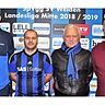Trainer Andreas Scheler, Ismail Morina, Vorstand Manfred Luber, Teammanager Hannes Beer. Foto: Nachtigall