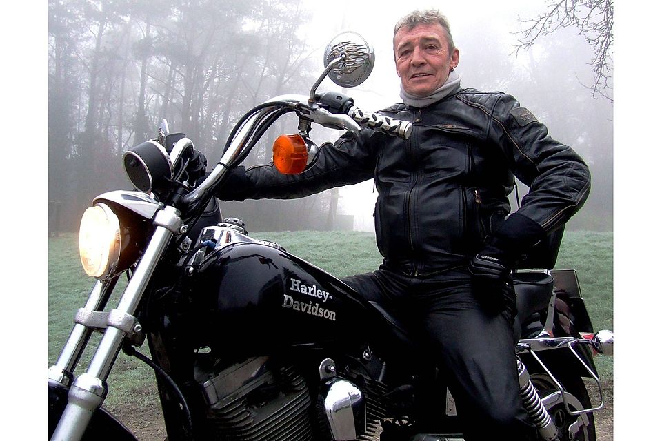 Auf seiner Harley Davidson kann sich Karl-Heinz Reisdorf heute wunderbar entspannen. TV-Foto: Jürgen C. Braun