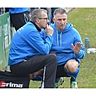 Sandes Cheftrainer Jörg Bröckling (l.) und sein Co-Trainer Waldemar Paterok (r.) hoffen auf den Durchmarsch in die A-Liga. Foto: Rogala