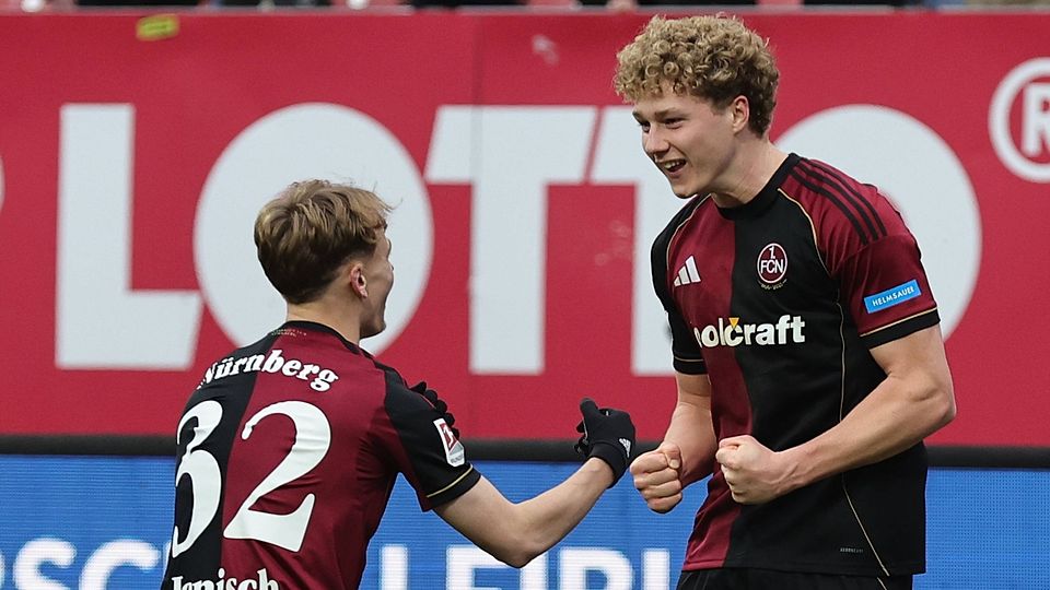 Piet Scobel (re.) knipste den 1. FC Nürnberg am Samstag zum 3:2-Sieg gegen Elversberg.