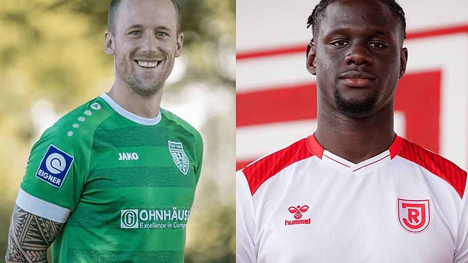 Die Torschützenkönige der Bayernliga Süd und Nord: Simon Gruber (li.) und Kelvin Onuigwe.
