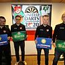 Fiebern der zweiten Auflage der United Darts Championships entgegen: Das Orga-Team mit (v.l.n.r.) Florian Haase, Pascal Meier, Tobias Drunagel und Sebastian Numrich.