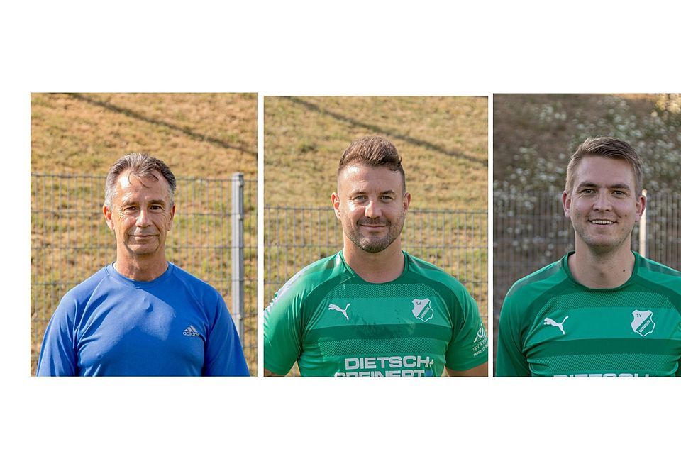 Starkes Trio: Andreas Wagner (links) wird als Trainer des SV Gutweiler von Dominik Büscher (Mitte) und Martin Flesch unterstützt