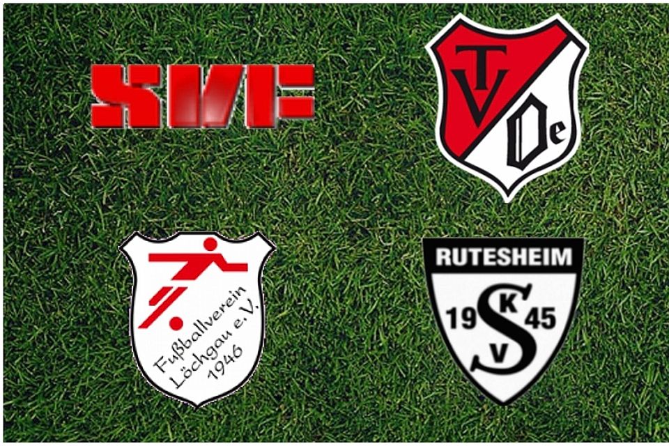 Landesligisten unter sich: Der FV Löchgau, SKV Rutesheim, SV Fellbach und der TV Oeffingen. Foto: FuPa Collage