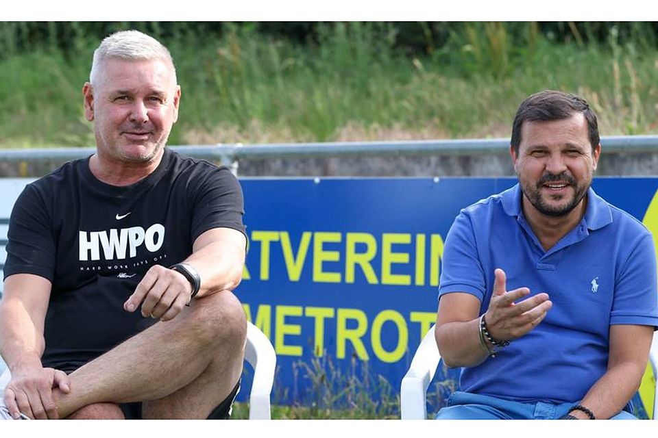 Arbeiten seit einem Jahr zusammen und wollen den SV Hummetroth bis in die Hessenliga führen: Trainer Thomas Epp und Mäzen Stefano Trizzino. 