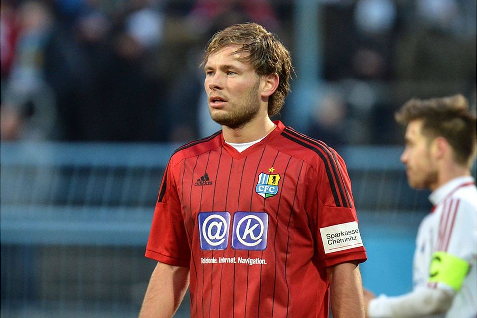 Benjamin Förster (hier 2013 noch im Trikot des damaligen Drittliigisten Chemnitzer FC) wechselt nach Cottbus. F: Leifer
