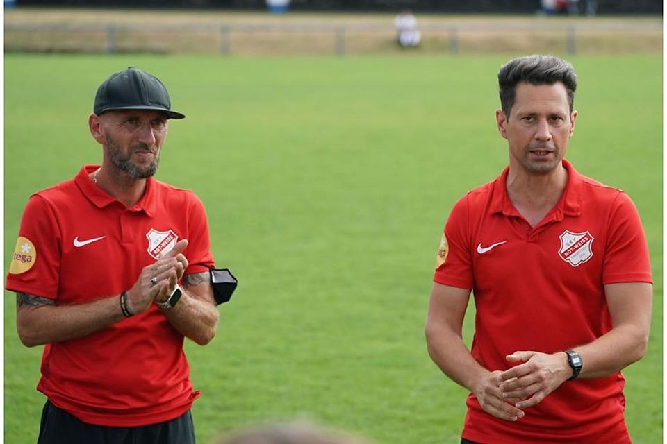 Co-Trainer Marco Schulz und Trainer Dominik Lohrer erwarten mit  RW Darmstadt die Spvgg. Oberrad. 	Archivfoto: Thomas Zöller