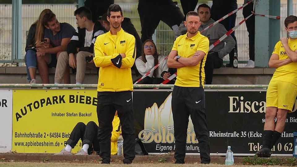 Von links: Die beiden SV 07-Trainer Kim Ginkel und Florian Auer haben aktuell ein akutes Personalproblem.	Archivfoto: Dominik Claus