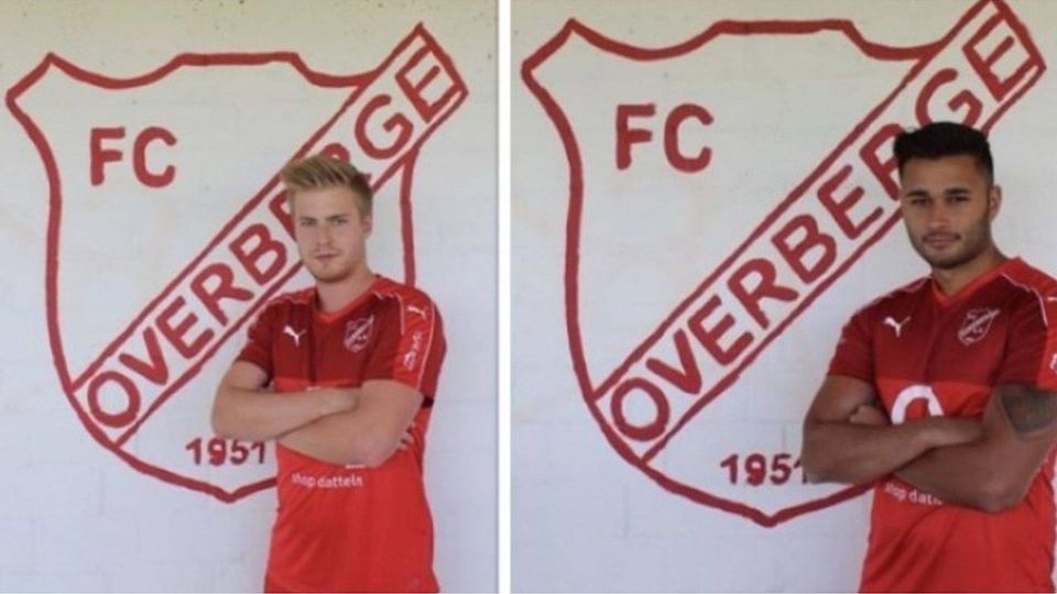 Nils Rösener (l.) und Elyesa Dumanli werden in der kommenden Saison das Trikot von TuRa Bergkamen tragen. Foto: FC Overberge