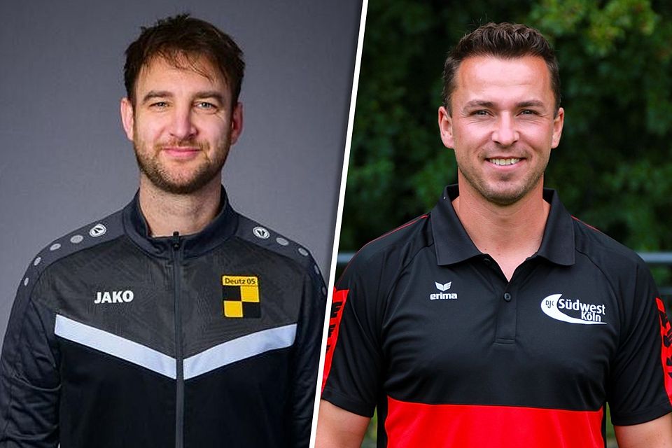Wer hat am Ende die Nase vorn? Hannes Diekamp (li.) und Deutz 05 oder doch die DJK Südwest mit Trainer Daniel Errens (re.)?