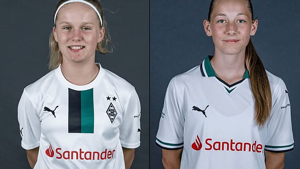 Mia Giesen (links) und Fiona Itgenshorst (rechts) spielen für Borussia Mönchengladbach und die U17 des DFB.
