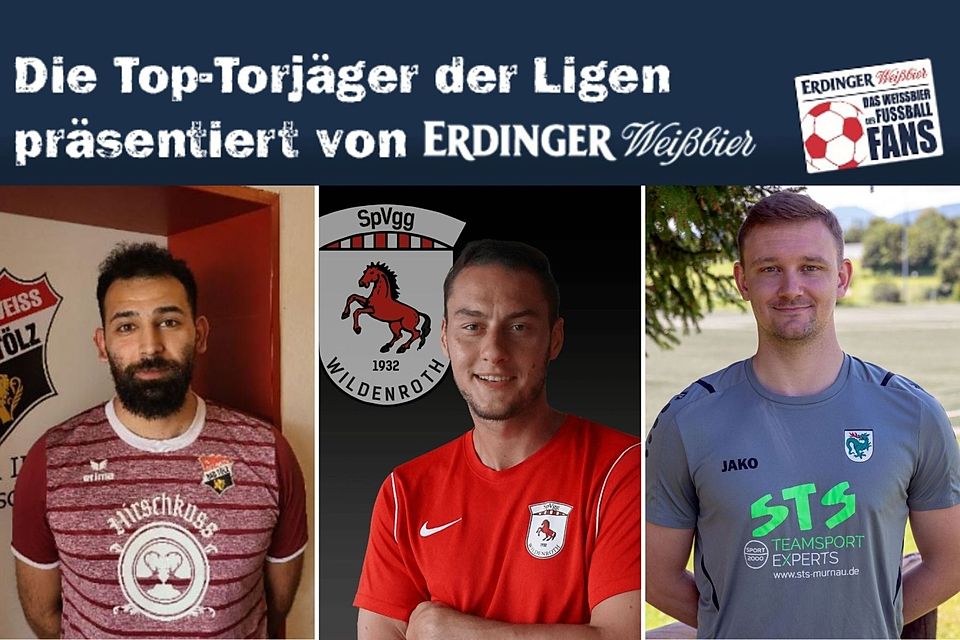 Die Top-Torjäger der Kreisklassen Zugspitze: Gazi Tokmak, Maximilian Scheidl, Josef Bierling (v.l.n.r.)