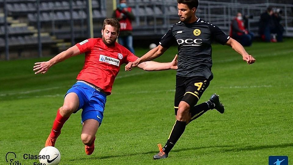 Jeffrey Malcherek (rechts) war in der Spielzeit 2020/21 für den VfB Homberg in der Regionalliga am Ball.