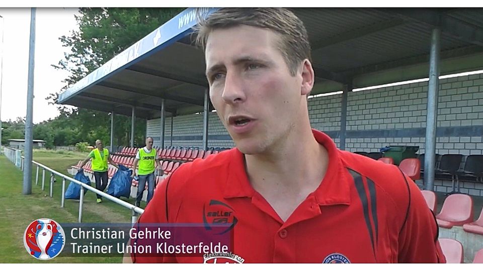 Sag uns, wer dein Favorit ist: Christian Gehrke von Union Klosterfelde im FuPa-Interview. Screenshot: Marc Schütz