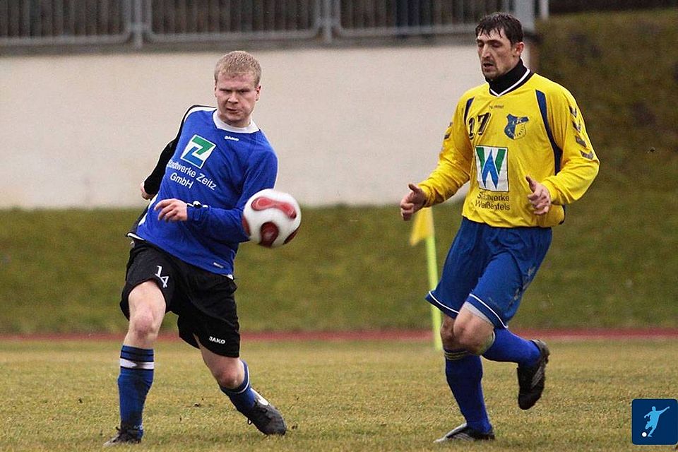 Ronny Ginter (l.) lief bereits in der Landesliga-Saison 2008/09 für den 1. FC Zeitz auf.