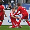 Jubel in Rot: Der FC Bayern II gewinnt das Stadtderby bei 1860 München.