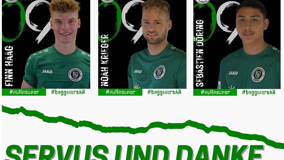 Verabschieden sich von den 09ern (von links): Finn Haag, Noah Krieger und Sebastien Döring.