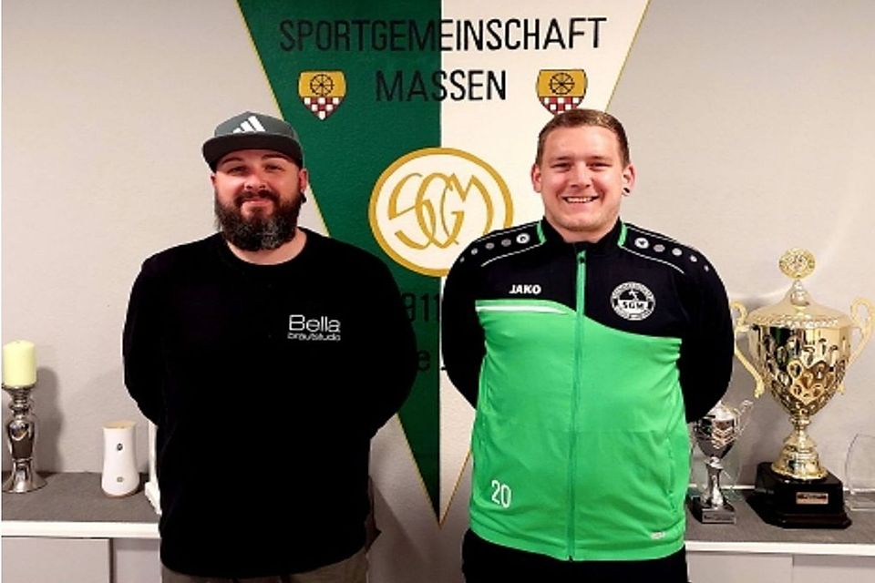 Stefan Barlach (links) und Daniel Pilzecker (rechts) bilden in der kommenden Saison das Trainerduo der SG Massen II.