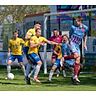 Am 27. April 2024 siegte Weiche Flensburg mit 3-1 in Todesfelde. Hier Tumult vor dem Todesfelder Strafraum. Musci, Klüver, Liebert, Rave und Landvoigt (alle Todesfelde) gegen Schleemann und Marten (Weiche Flensburg).