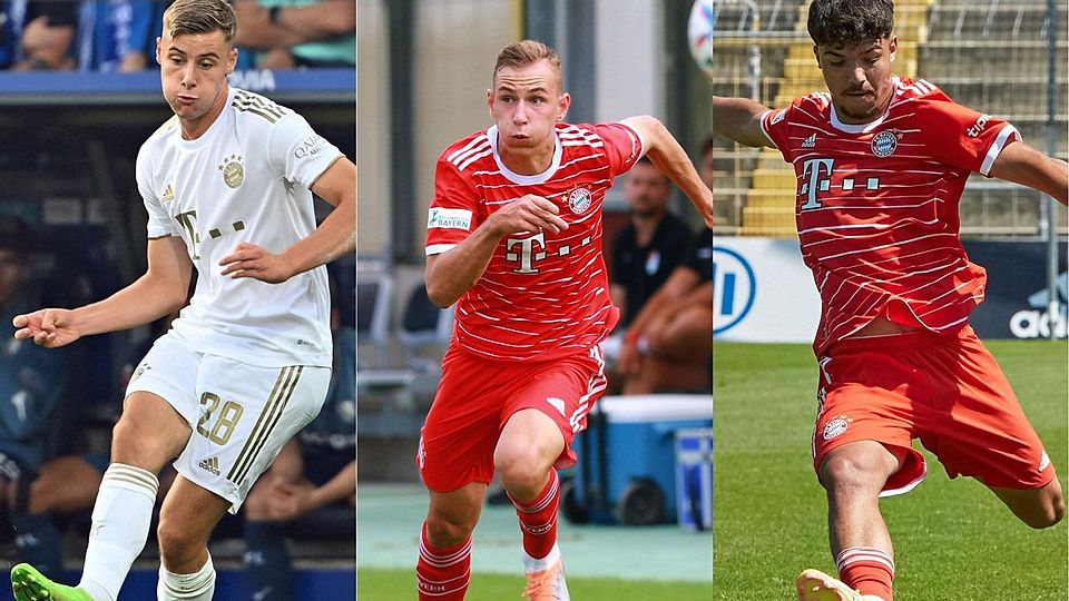 Für die Talente Gabriel Vidovic (li.), Lovro Zvonarek und Eyüp Aydin (re.) könnten beim FC Bayern noch Anfragen eintrudeln.