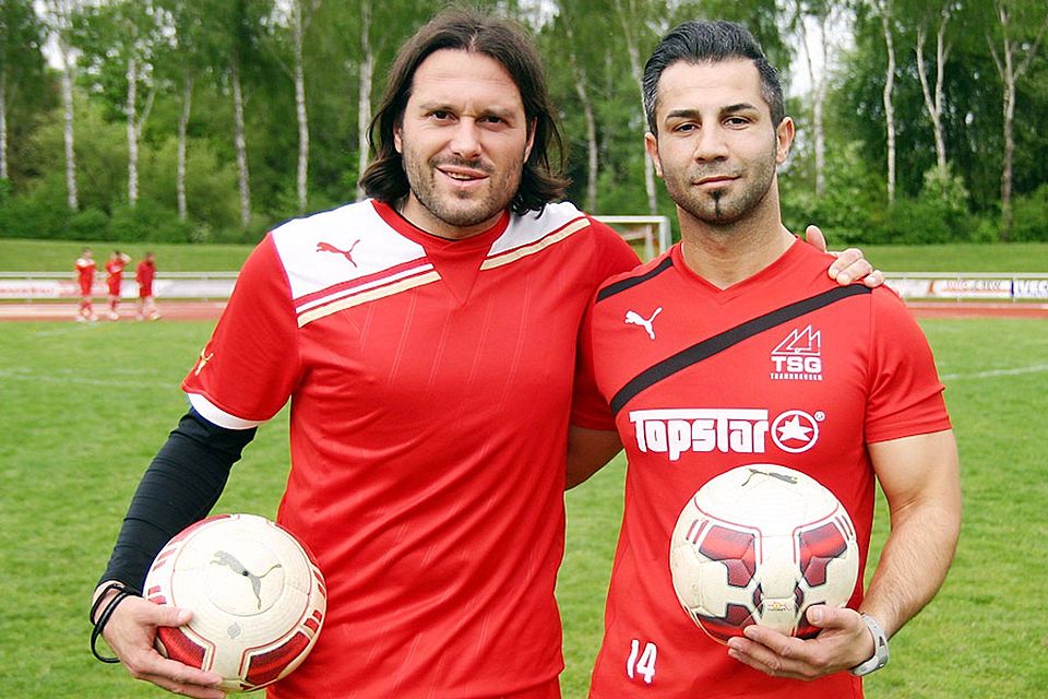 Ein eingespieltes Team: Benedikt Richter (links) und Özgür Halavart werden in der nächsten Saison die erste Mannschaft der TSG Thannhausen trainieren und auch selbst als Spieler verstärken. 	F.: Alois Thoma