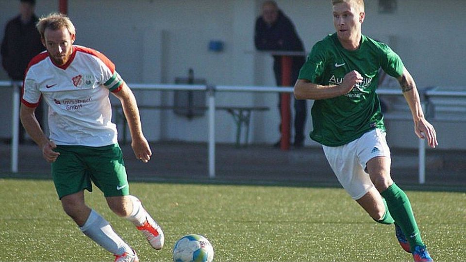 Werden sich wie im Hinspiel nichts schenken: SG-KapitänTino Bellmann und FC-Stürmer Philipp Auge.  (F: Bokun