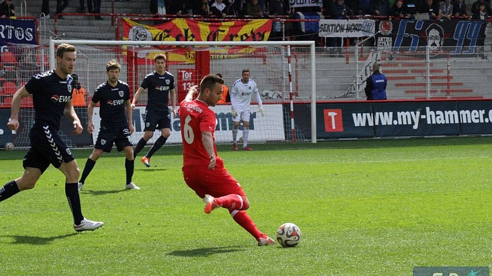 Kevin Giese im Spiel gegen den SV Babelsberg 03. Foto: Ben Remus