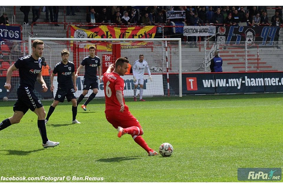 Kevin Giese im Spiel gegen den SV Babelsberg 03. Foto: Ben Remus