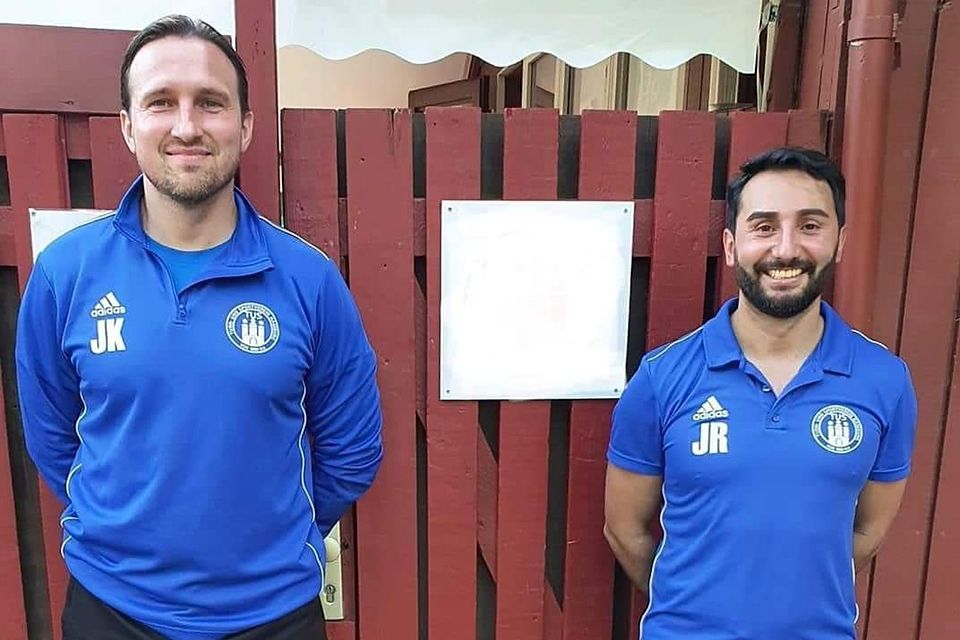 Das ist das neue Trainerteam des Klub Kosova: Jerzy Kopik (li.) und Jaime Ramires.