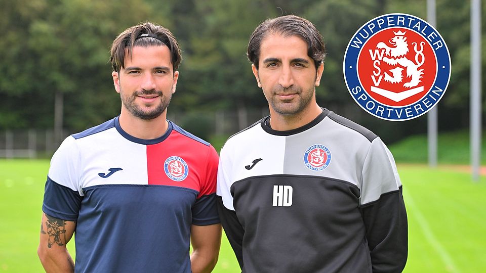 Trainer Huezeyfe Dogant ( Wuppertaler SV ) und Neuzugang Marco Terrazzino ( Wuppertaler SV 33 )