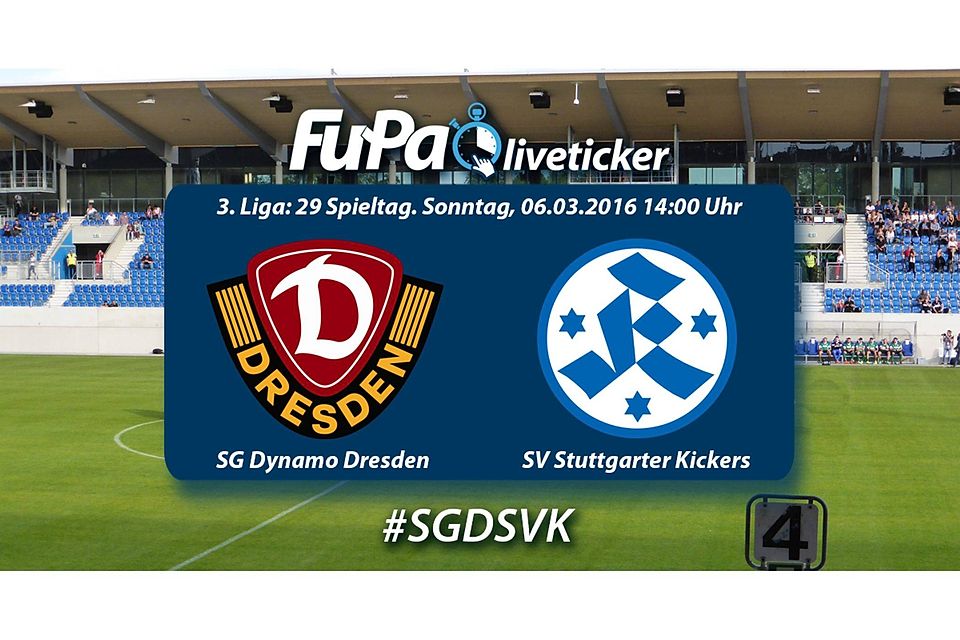 Die Stuttgarter Kickers sind zu Gast beim Tabellenführer Dynamo Dresden. Wir tickern live für euch.