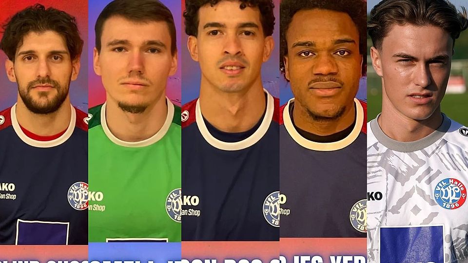 Die neuen Gesichter beim VfL Halle 96: Arlind Shoshi, Bartłomiej Jelonek, Raimison Dos Santos, Godjes Yeboah und Josua Felipe Frühauf (von links).