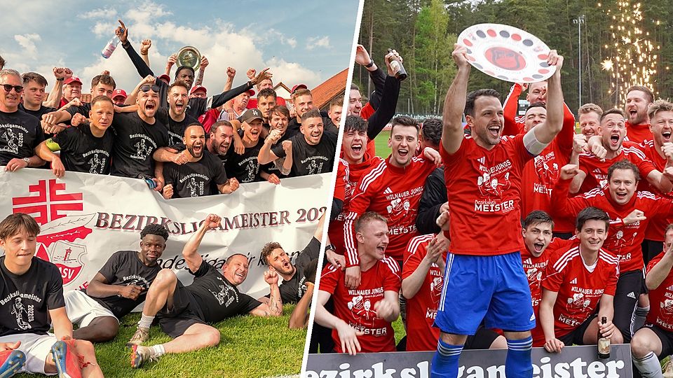 Nächste Saison Landesligisten: Der TB/ASV Regenstauf (links) und der SC Luhe-Wildenau. – Fotos: Thomas Schneider, Oliver Bartosch