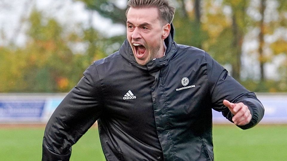 So möchte Michael Göttler ab dem Sommer in der Bayernliga jubeln. Dann wird er neuer Trainer beim TSV Nördlingen.