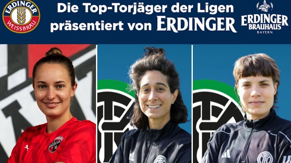 24 Tore! Seyfi (M.) knipst aktuell in einer eigenen Liga. Schuck (l., elf Tore) und Tewes (r., zehn Tore) liegen bereits weit zurück.