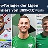 Die besten Torschützen der Bezirksliga Nord: Zelmat (l.), Häusler (M.) und Graßl (r.).
