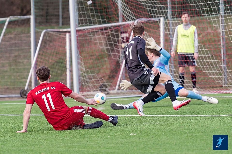 Ausgleich zum 1:1 für den Hagener SV durch Lukas Meyer