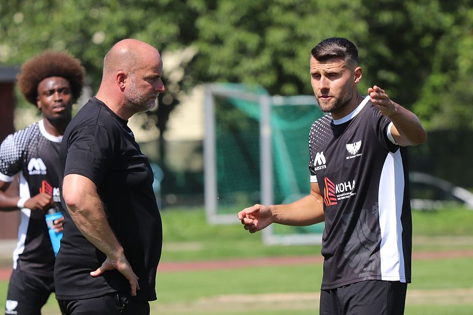 Shean Mensah, Daniel Volbert und Niklas Brandt vom BFC Preussen Shean Mensah, Daniel Volbert und Niklas Brandt vom BFC Preussen