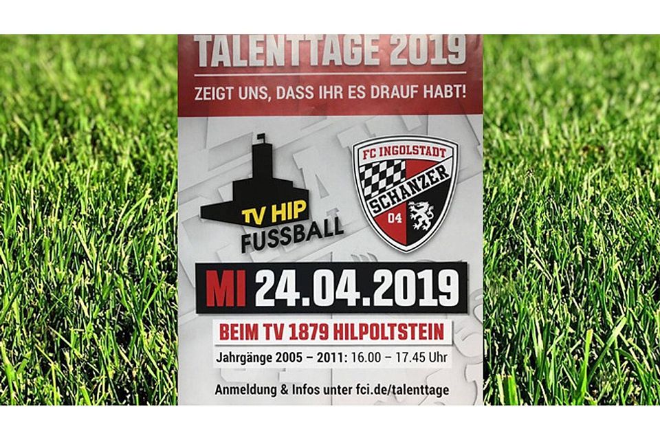 Der FC Ingolstadt veranstaltet am 24.04.2019 beim TV Hilpoltstein einen Talentsichtungstag.  F: TV Hilpoltstein