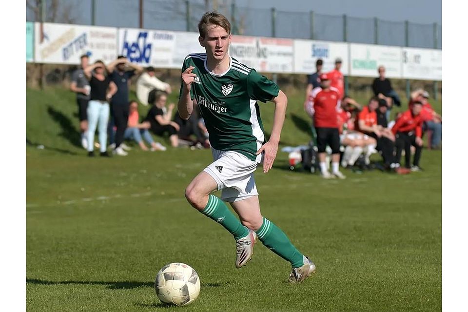 Blitzstarter: Nicolay Doll brachte die SG Guldenbachtal in Winterbach früh in Führung. Am Ende stand ein 2:0-Erfolg seiner Mannschaft im Verfolgerduell.  	Foto: fupa.net/Oliver Zimmermann