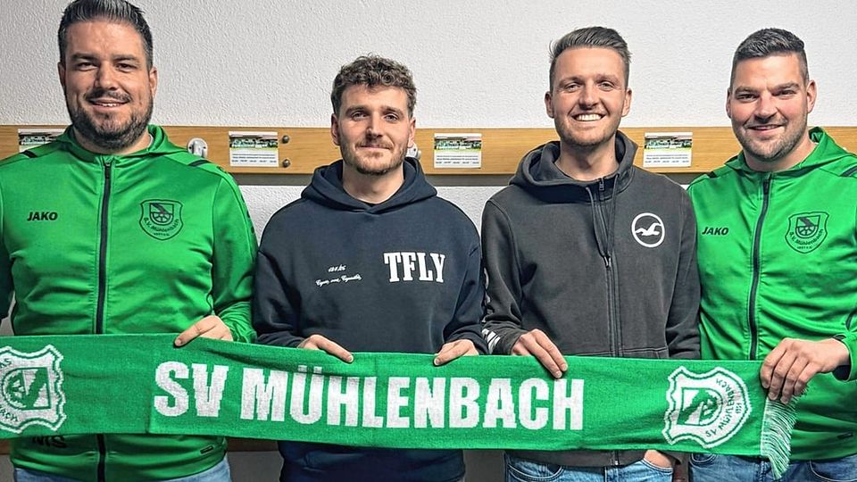 Sport-Vorstand Matthias Schad (von links), Claudius und Florian Bührer sowie Stefan Schmieder vom Spielausschuss des SVM