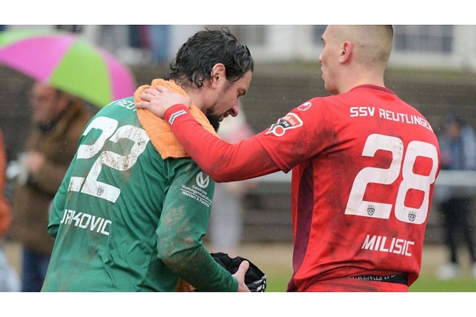 Sie waren noch die besten in der SSV-Mannschaft: Torhüter Milan Jurkovic (links) und Torschütze Filip Milisic.   Baur