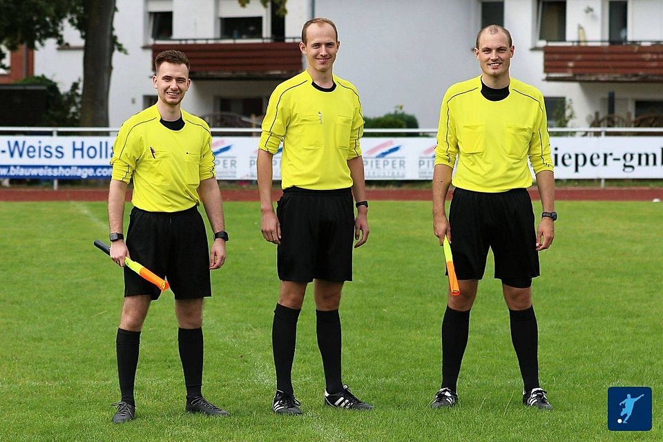 Niklas Wittland (Mitte) mit seinen Assistenten Tobias Heidemann (links) und Jan-Frederik Vossel.