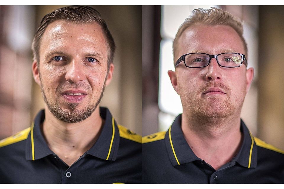 Das Trainerduo in Lowick: Christian Pfeil (links) und Sebastian Bühs. Fotos: Thomas Gasthaus