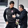 Peter Gaydarov (li.) und sein Co-Trainer Tomas Galasek sind mit der U17 des 1. FC Nürnberg sehr ordentlich in die Bundesliga-Saison gestartet.