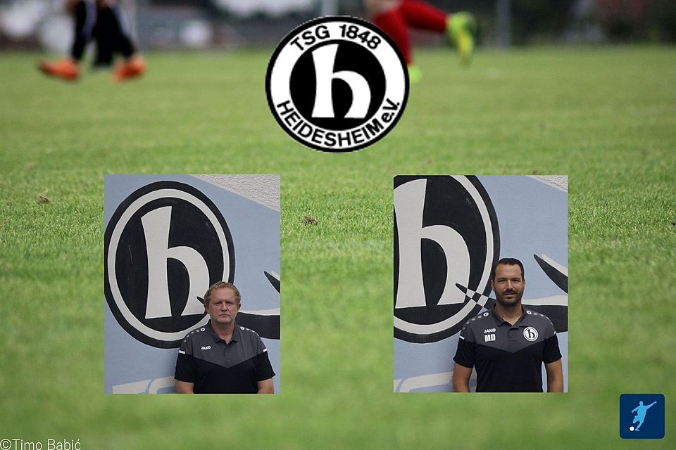 Matthias Mallmann (links) und Marvin Dollmann (rechts) leiten auch in der kommenden Saison die Geschicke bei der TSG Heidesheim.