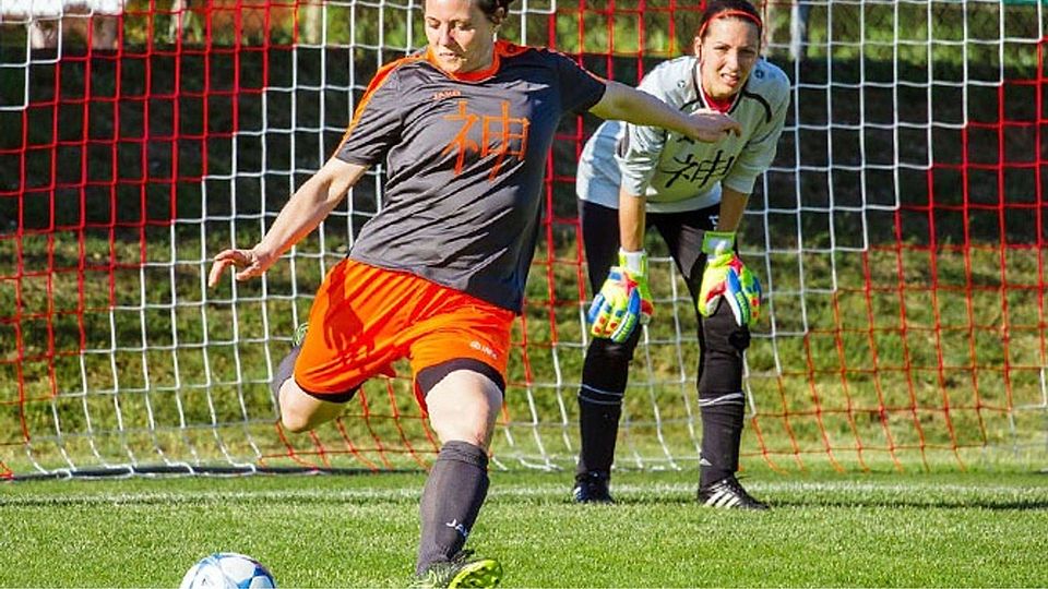 Sabrina Strehl in voller Aktion. In der abgelaufenen Saison war sie noch am Aufsteig des CSC Batzenhofen-Hirblingen in die Bezirksoberliga beteiligt.