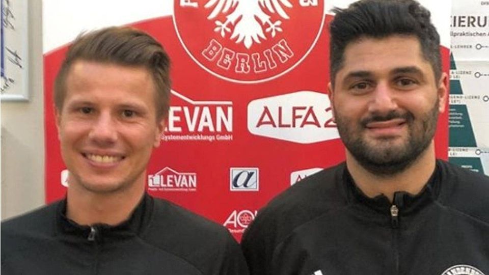 Marius Munser (li.) und Houssen Sakr (re.) bilden zukünftig das Trainerteam des FC Brandenburg 03.
