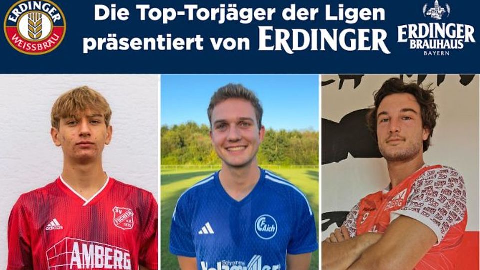 Manuel Milde (Mi.) zieht an allen vorbei. Samuel Keßler (li.) trennen zwei Tore von Marcel Höhne (re.)