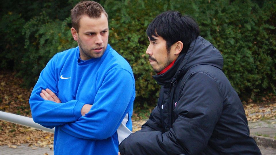 Basara-Trainer Matthias Güldener (links) und Vorstand Takashi Yamashita können auf ein erfolgreiches erstes Halbjahr der Vereinsgeschichte zurückblicken. Foto: Marth